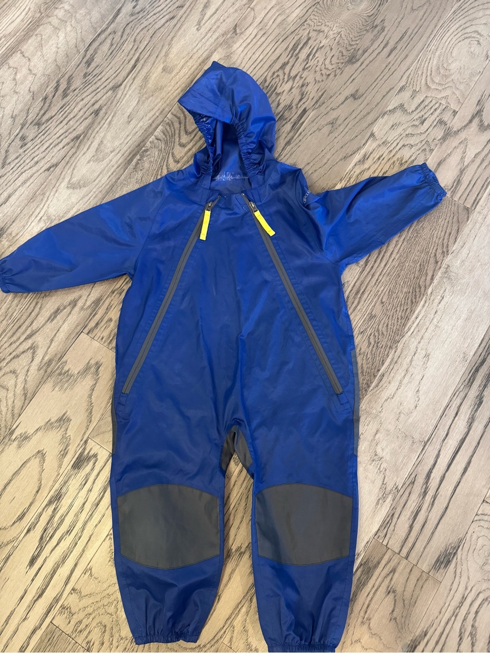 Blue Kids Waterproof Rain Suit - Hooded One-Piece Raincoat